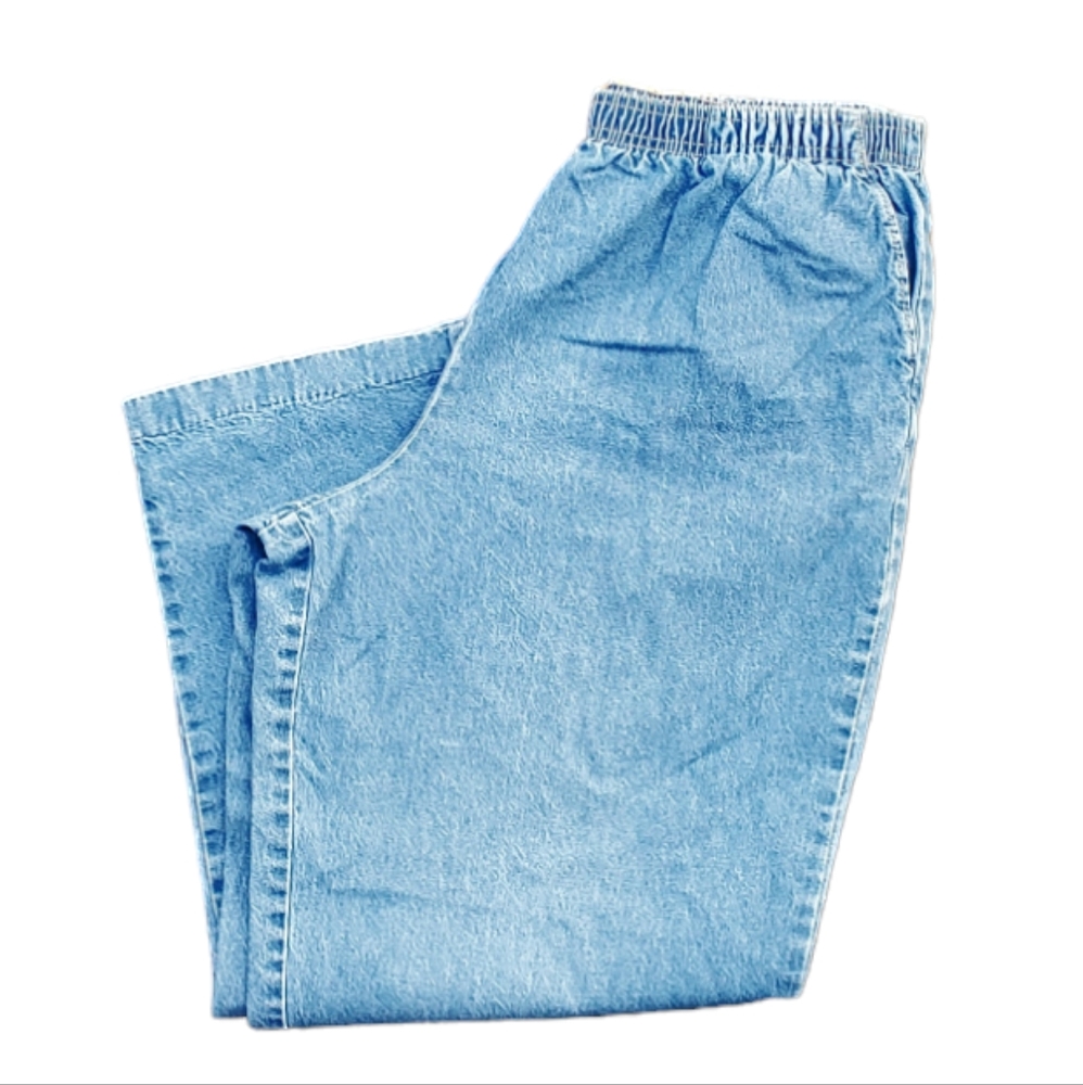 Baxter & Wells Elastic Waist Blue Jeans Size 14 Petite